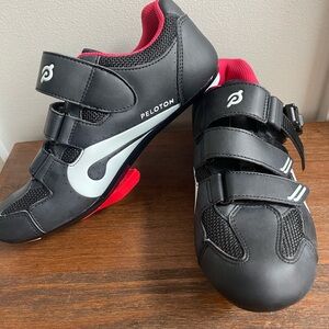 Women's Size 7 (38 EU) Peloton Cycling Shoes Black White Red NEW